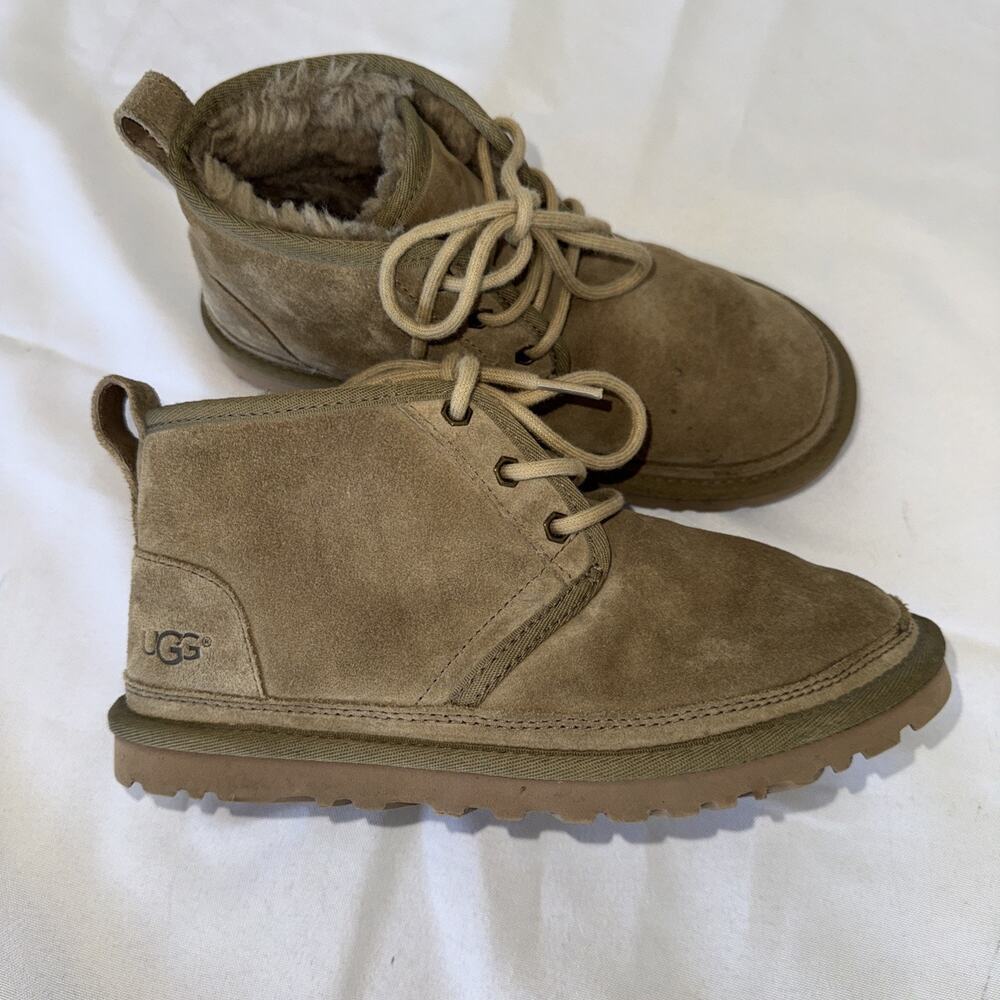 UGG Neumel Suede Sheepskin Ankle Boots Women’s Size 6 Grey Green